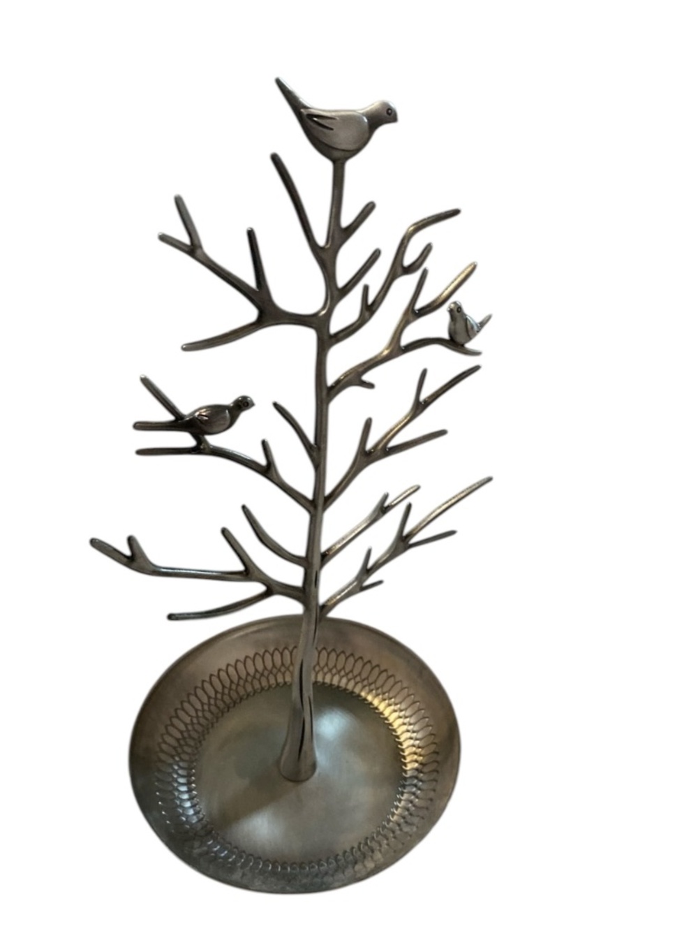 Metal jewelry holder with tree & birds